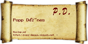 Popp Dénes névjegykártya
